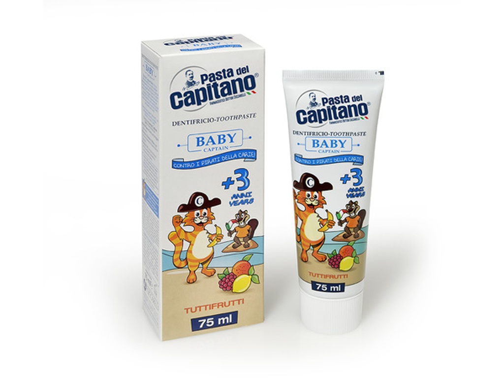 Pasta del Capitano Dentifricio Baby +3 Anni Tutti i Frutti 75 ml