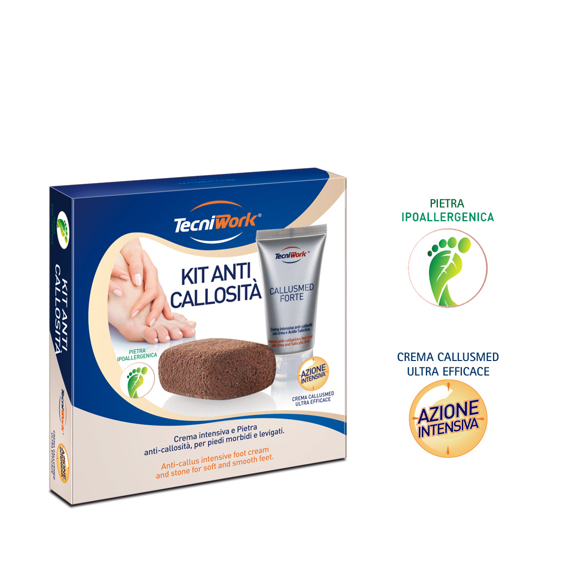 Tecniwork Kit Anticallosità Crema Intensiva + Pietra Levigante