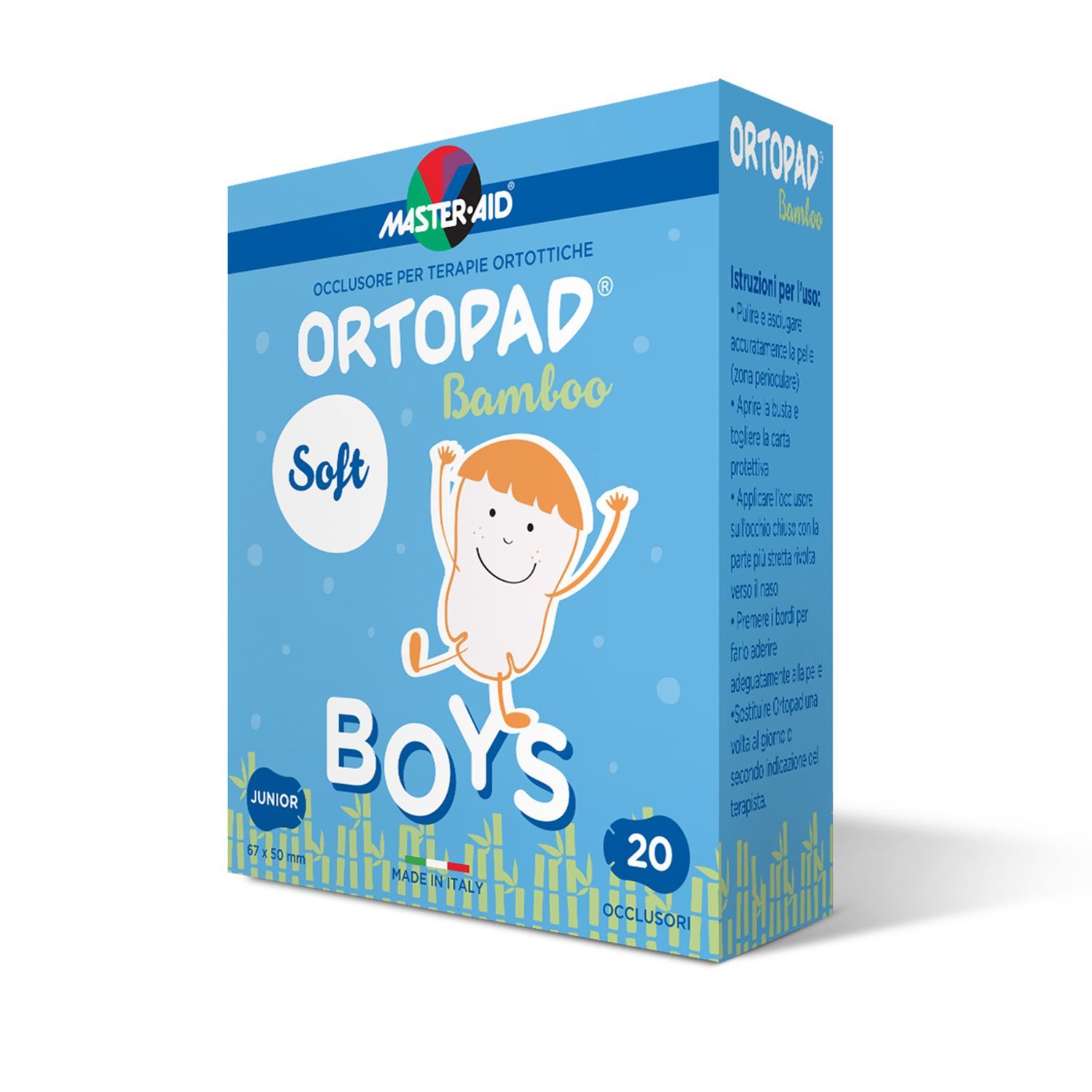 Ortopad Soft Boys Junior Cerotto Occlusore Per Bambini Per Terapie Ortottiche 20 Pezzi