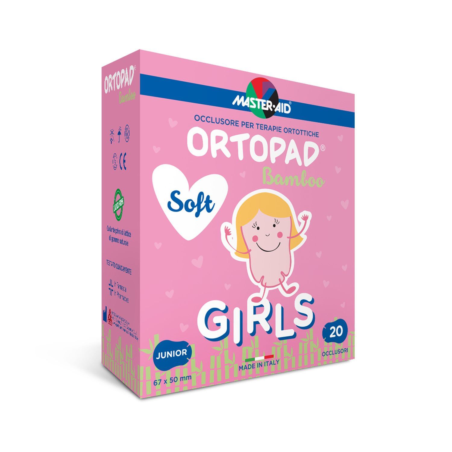 Ortopad Soft Girl Medium Cerotto Occlusore Per Bambine Per Terapie Ortottiche 20 Pezzi