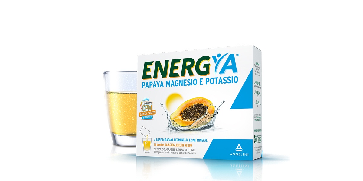 Energya Papaya Magnesio e Potassio Integratore Sali Minerali 14 Bustine