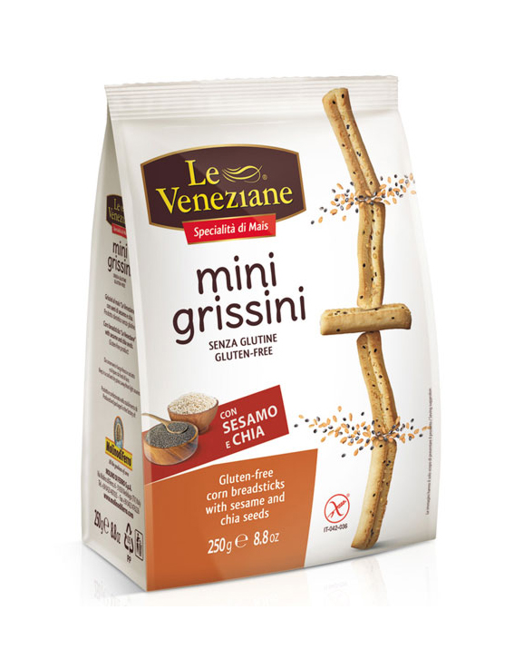 Le Veneziane Mini Grissini Con Sesamo E Chia Senza Glutine 250 g