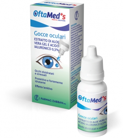 Oftamed's Gocce Aloe Vera E Acido Ialuronico Occhi Disidratati 10 ml