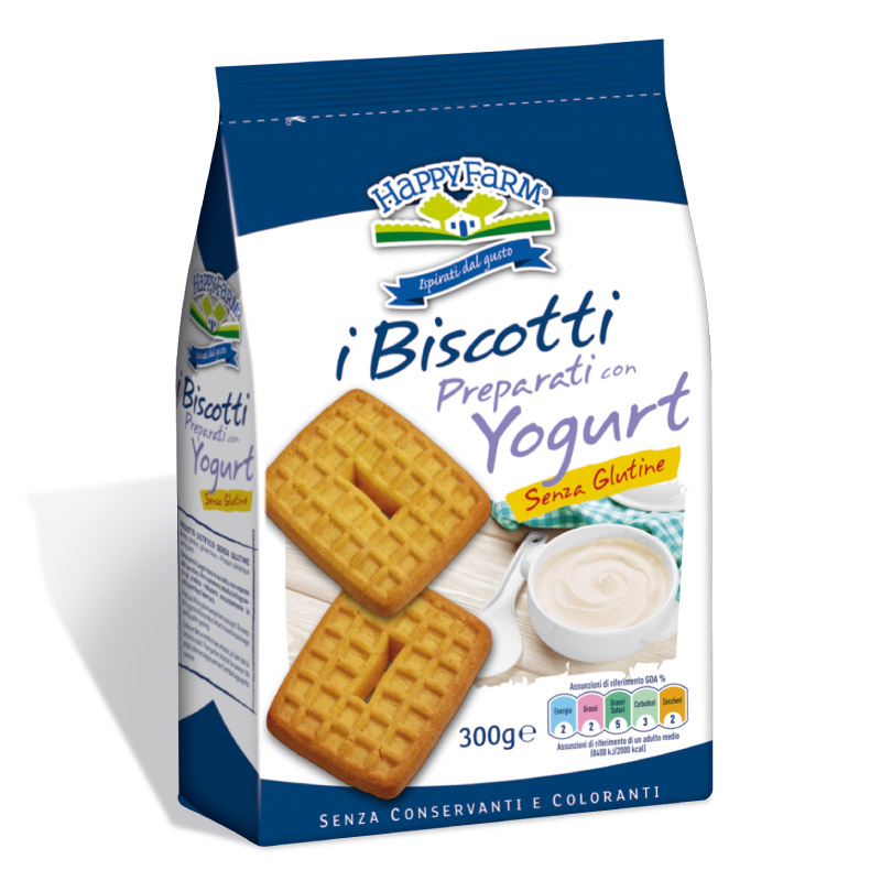 Happy Farm Biscotti Preparati con Yogurt Senza Zucchero 300 g