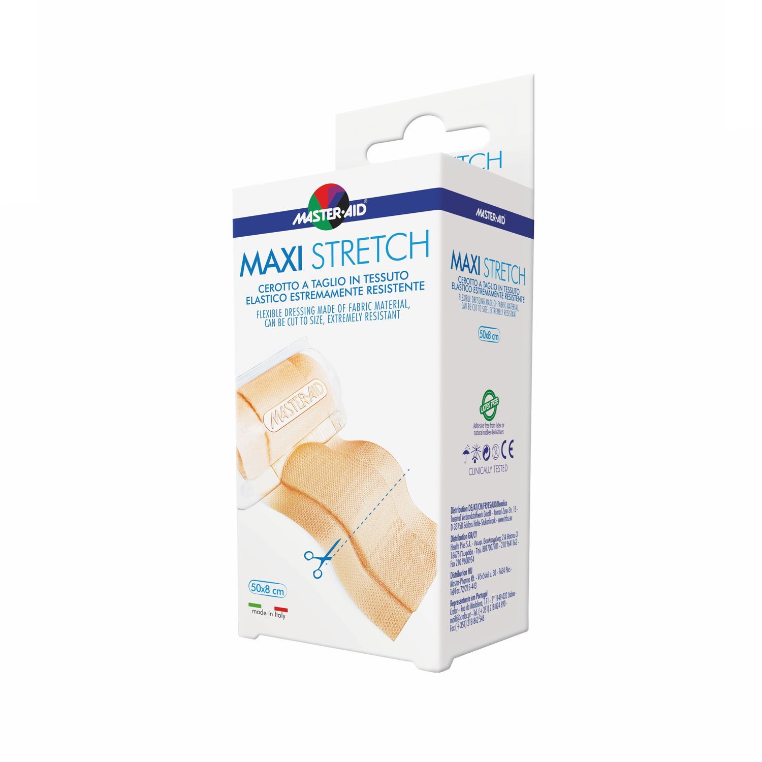 Master Aid Maxi Stretch Cerotto A Taglio Elastico Color Pelle Ipoallergenico 50x6 cm