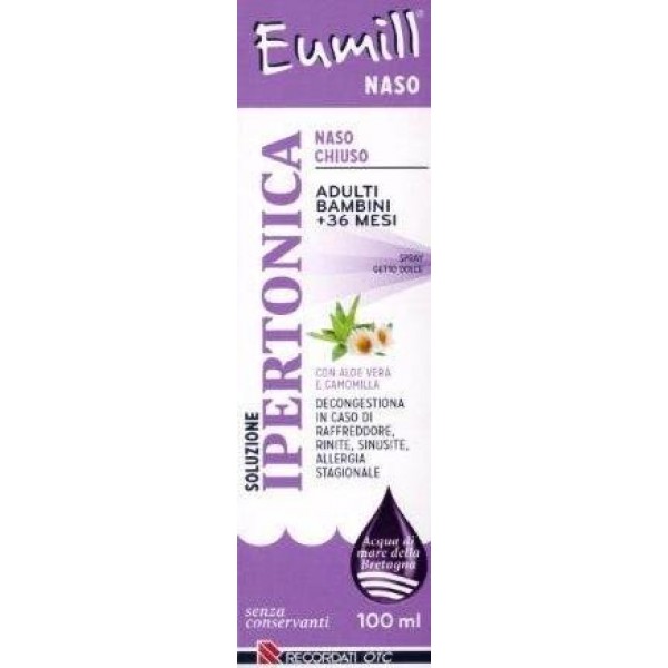 Eumill Naso Chiuso Soluzione Ipertonica Adulti e Bambini +36 Mesi 100 ml