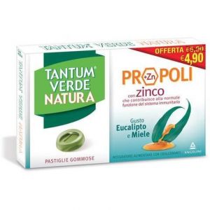 Tantum Verde Natura Eucalipto e Miele Integratore Mal di Gola 15 Pastiglie