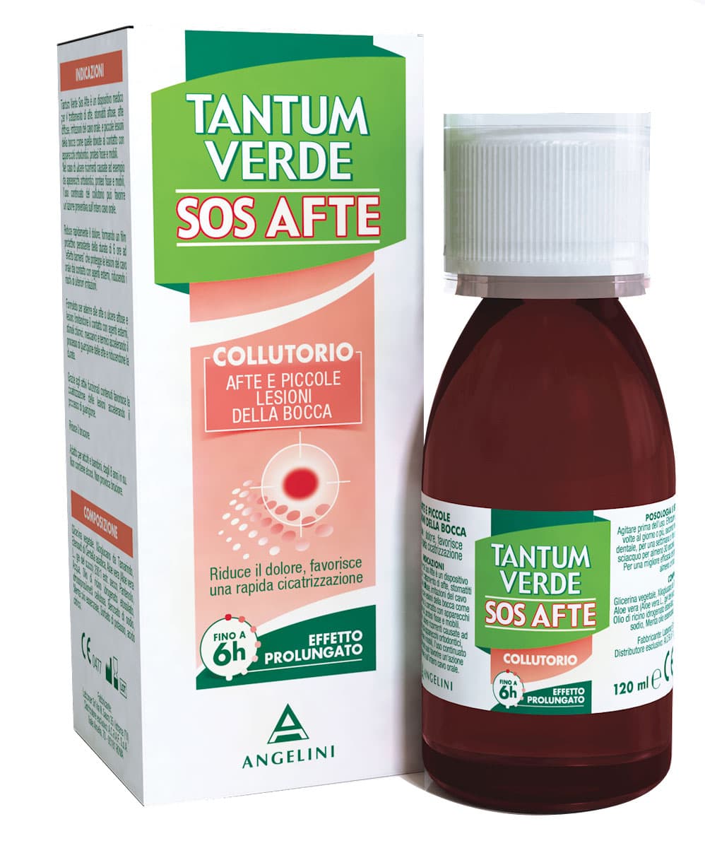 Tantum Verde SOS Afte Collutorio Contro Afte e Piccole Lesioni della Bocca 120 ml