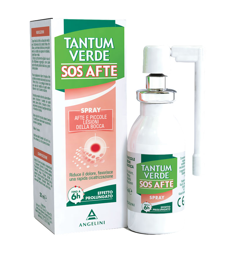 Tantum Verde SOS Afte Spray Contro Afte e Piccole Lesioni della Bocca 20 ml