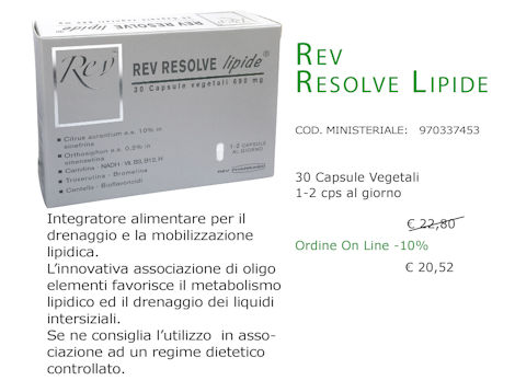 Rev Resolve Lipide Integratore Drenante e Anticellulite 30 Capsule