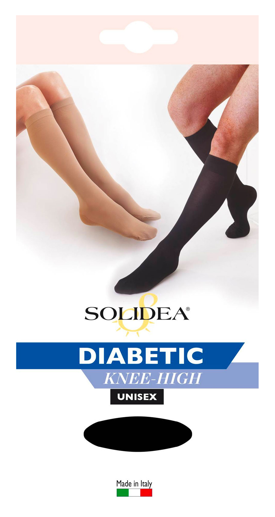 Diabetic knee-high nero 1-s