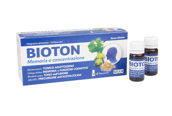 Bioton Memoria e Concentrazione Integratore con Eleteurococco 14 Flaconcini
