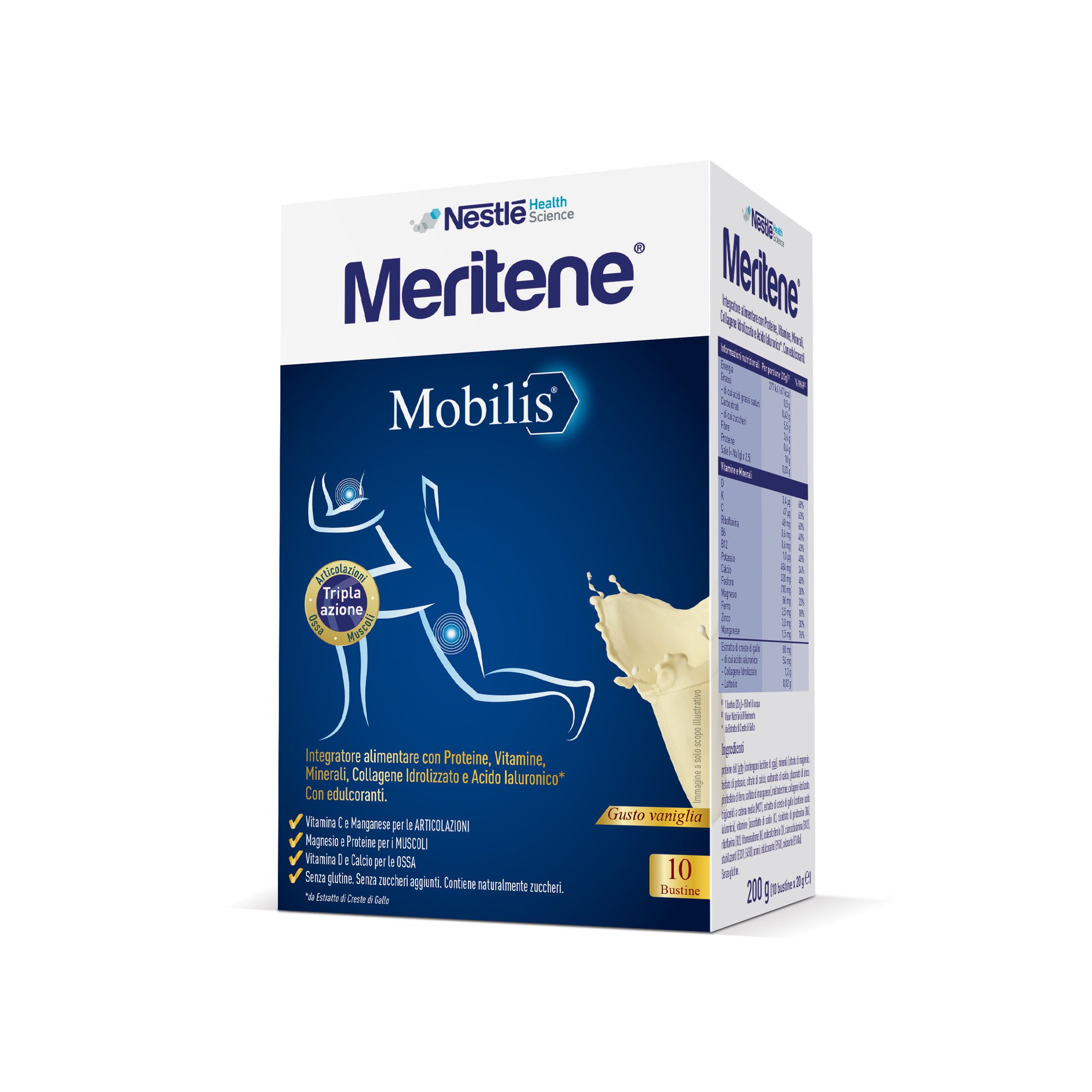 Meritene Mobilis Vaniglia Integratore Muscoli Ossa Articolazioni 10 bustine