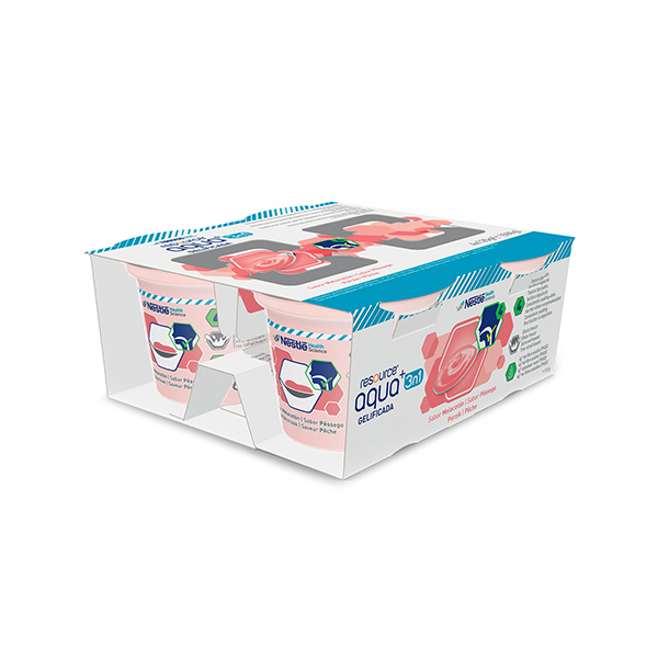 Resource Aqua+ 3in1 Pesca Bevanda Gelificata Con Fibre 4x125 g