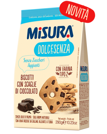Misura Dolcesenza Biscotti Con Scaglie Al Cioccolato 290 g