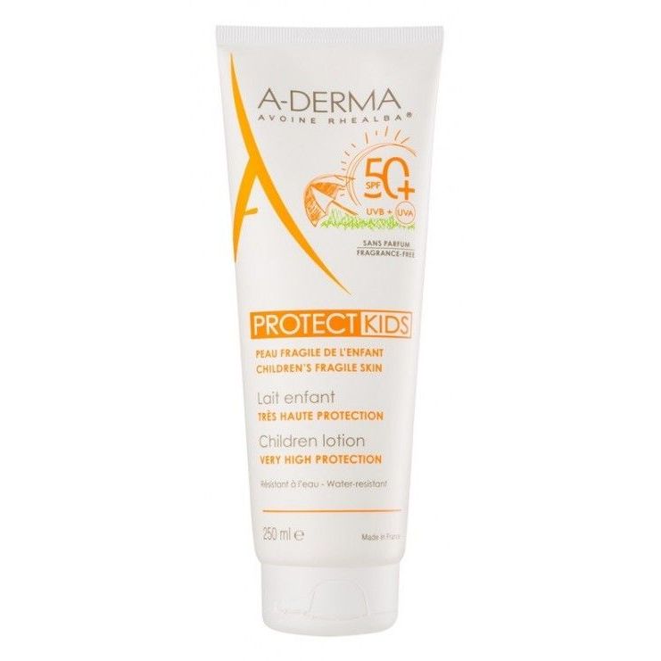 A-Derma Protect Kids Latte Solare Bambino SPF 50+ Protezione Molto Alta 250 ml