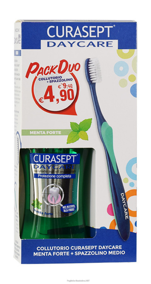 Curasept daycare collutorio menta forte + spazzolino daycare medio