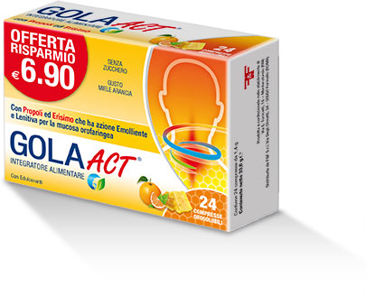Gola Act Miele Arancia Integratore per la Gola 20 Compresse Orosolubili
