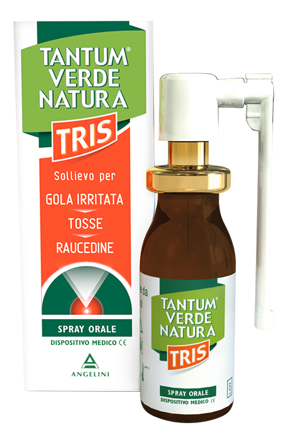 Tantum Verde Natura Tris Spray Orale Tosse e Mal di Gola 15 ml