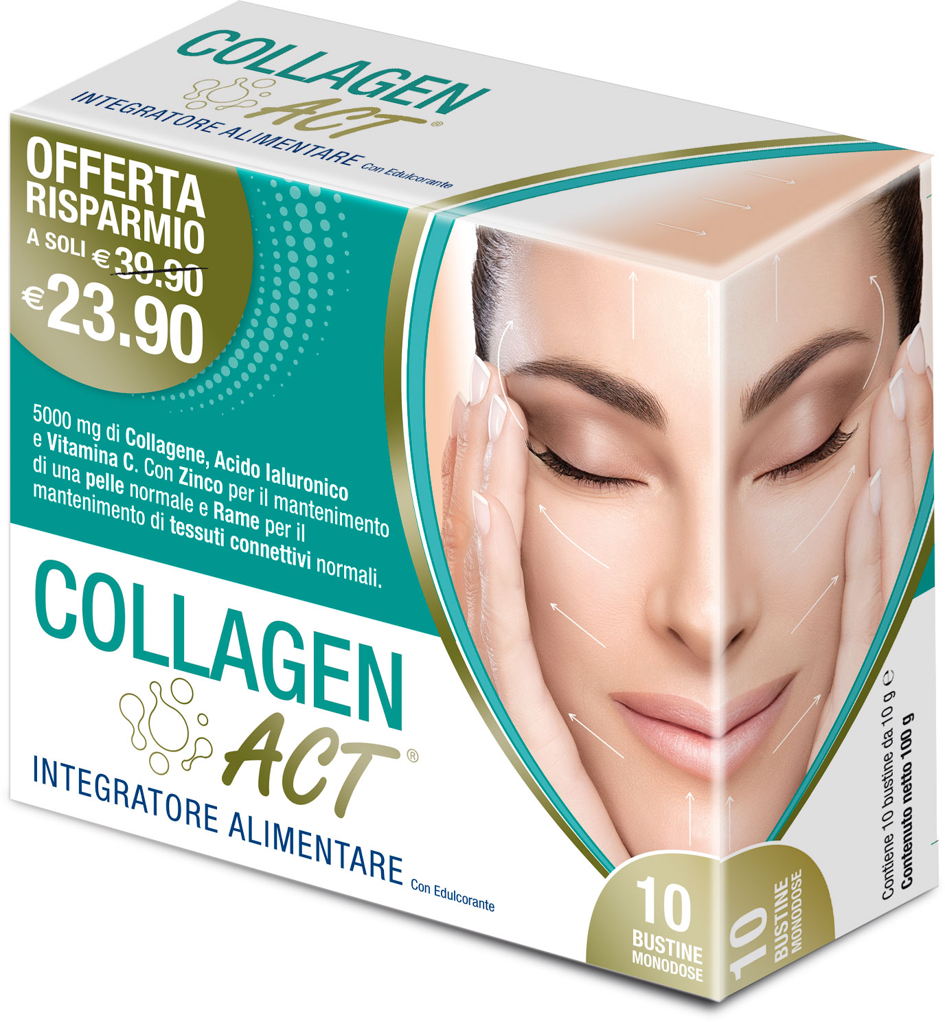 Collagen Act Integratore di Collagene 10 Bustine Monodose