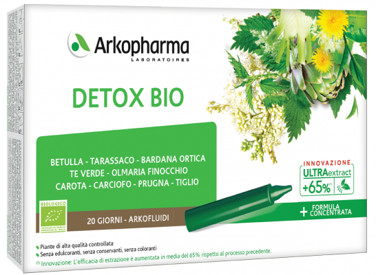 Arkofluidi Detox Bio Integratore Depurativo e Drenante 20 Flaconcini