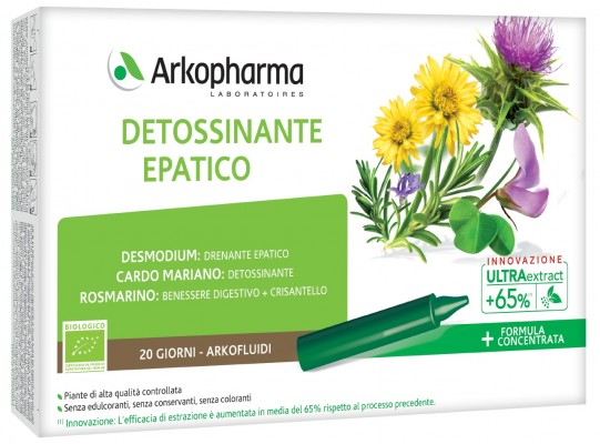 Arkofluidi Detossinante Epatico Integratore Fegato 20 Flaconcini