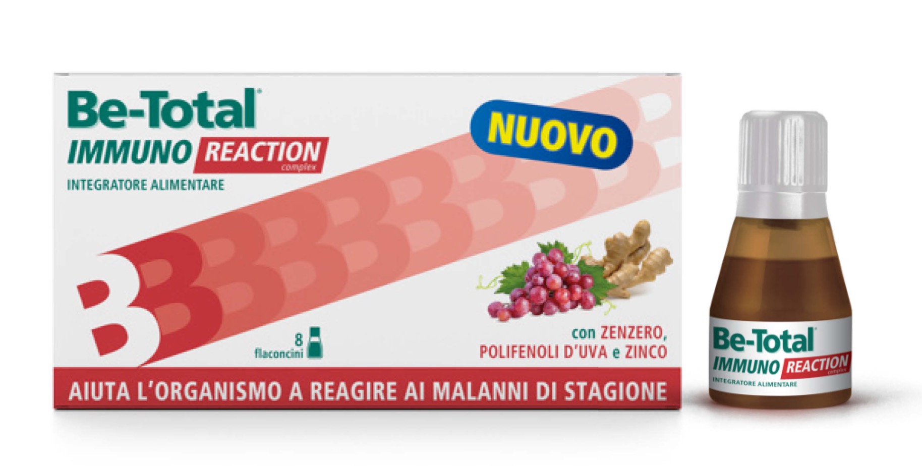 Be-Total Immuno Reaction Integratore Alimentare Difese Immunitarie Vitamina C 8 Flaconcini