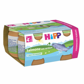 Hipp Omog Salmone/Verd 4X80G