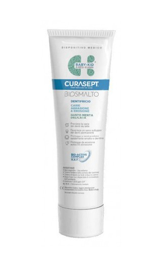 Curasept Biosmalto Baby-Kid Dentifricio Gusto Menta 50 ml
