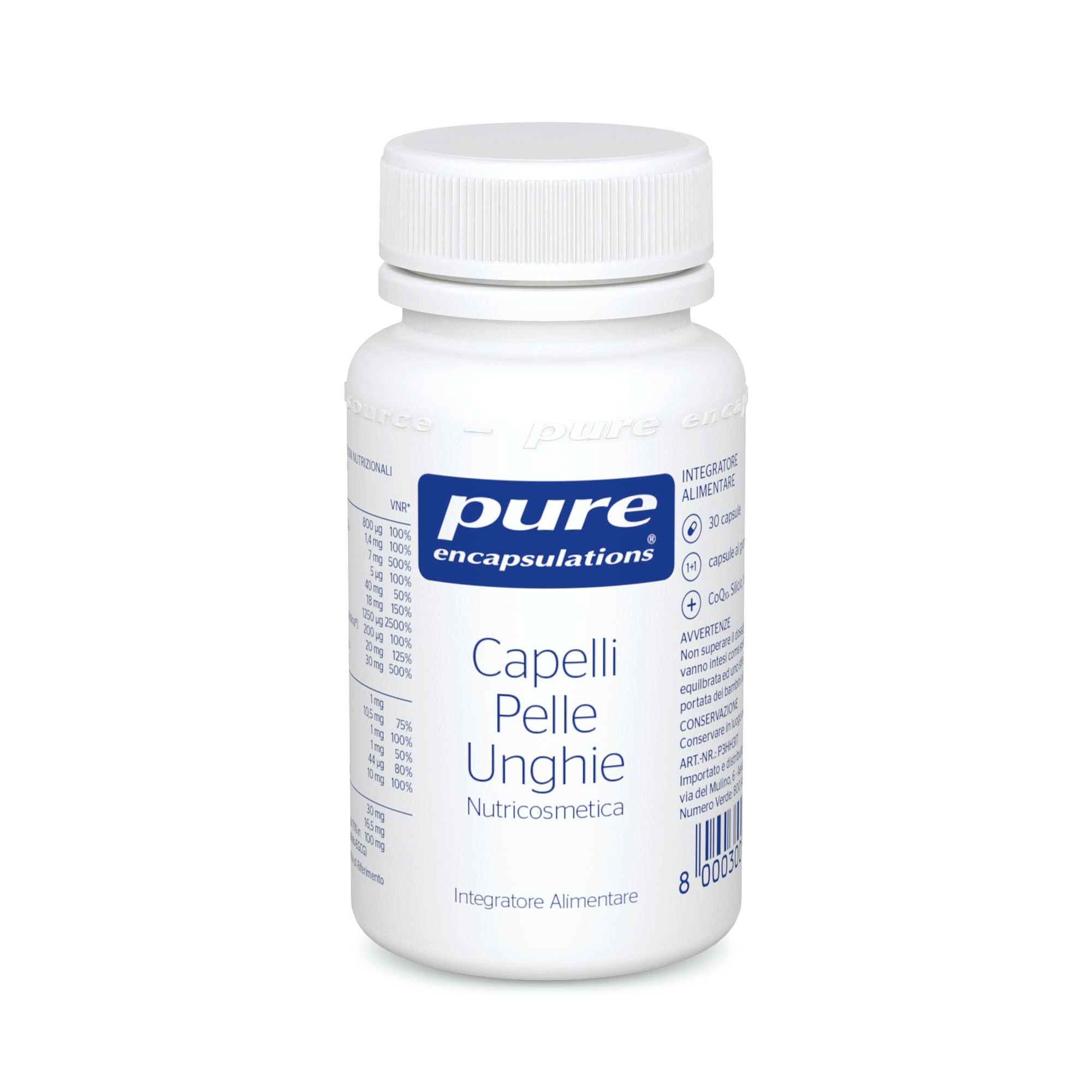 Pure Encapsulations Integratore Per Capelli, Pelle e Unghie 30 Capsule
