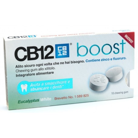 CB12 Boost Chewing-Gum Allo Xilitolo 10 Gomme Masticabili Eucalipto Bianco