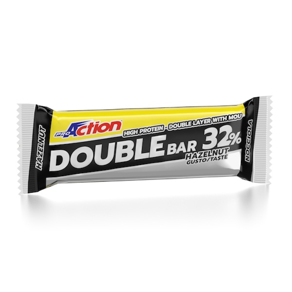 ProAction Double Bar 32% Barretta proteica Nocciola E Caramello 60 g