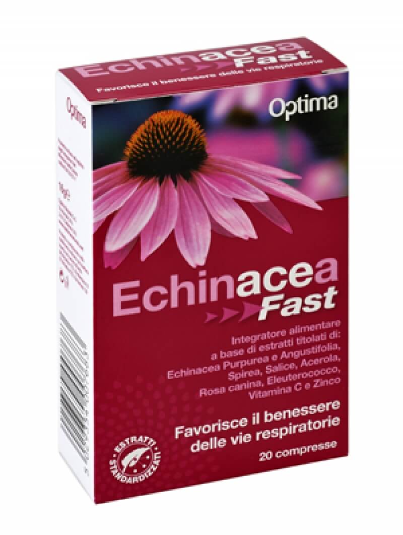 Optima Echinacea Fast Integratore Benessere Vie Respiratorie 20 Compresse