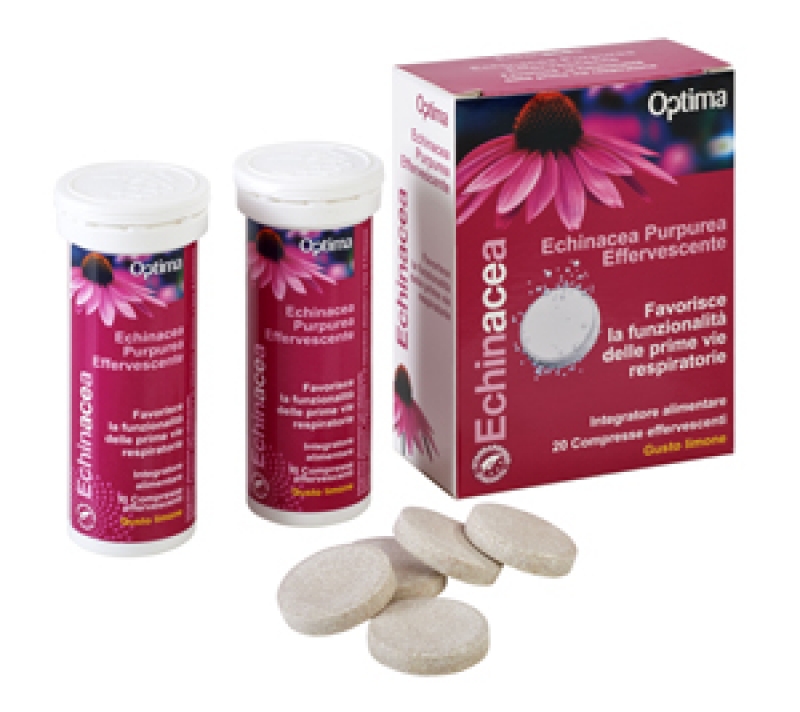 Optima Echinacea Purpurea Effervescente Integratore Benessere Vie Respiratorie 20 Compresse