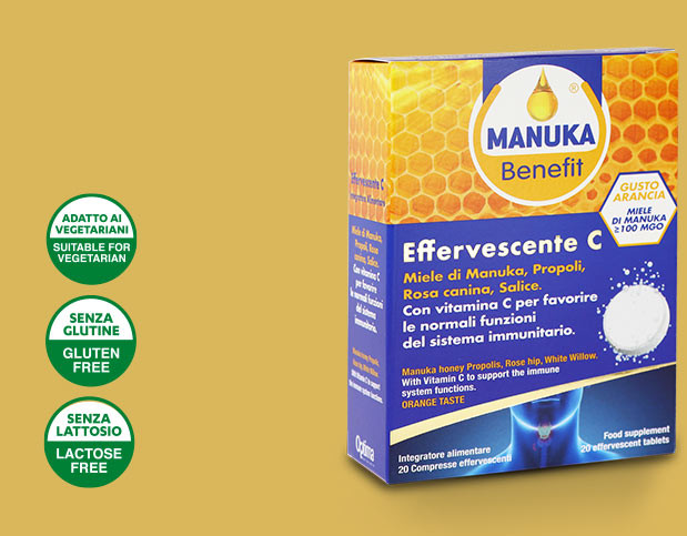 Optima Manuka Benefit Effervescente C Integratore Difese Immunitarie 20 Compresse