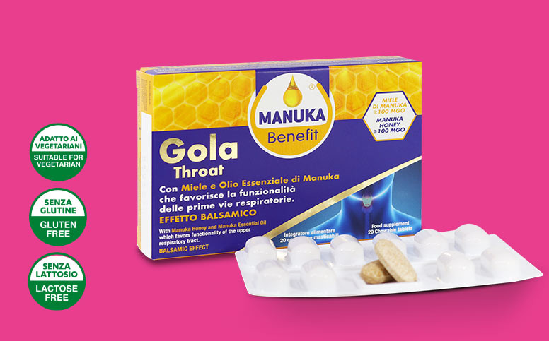 Optima Manuka Benefit Gola Voce Integratore Antinfiammatorio 20 Compresse Masticabili