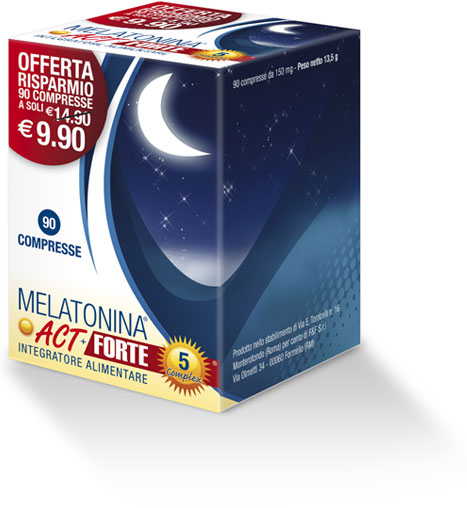 Melatonina Act Forte + 5 Complex Integratore 90 Compresse