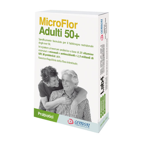 Microflor Adulti + Integratore per la Memoria e Funzioni Cognitive 30 Capsule Vegetali