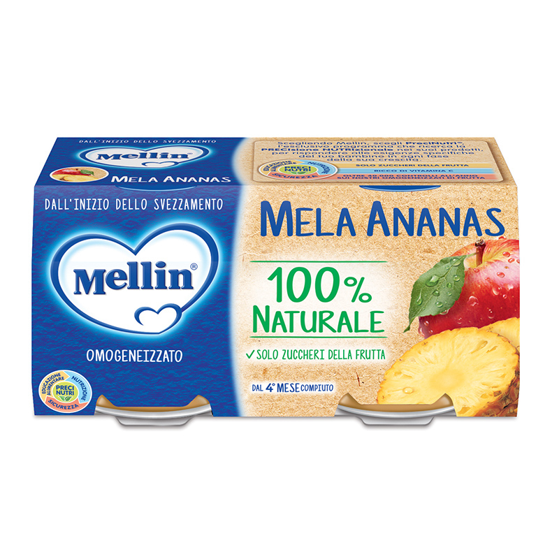 Mellin Omogeneizzato di Frutta Mela e Ananas 2 x 100 g
