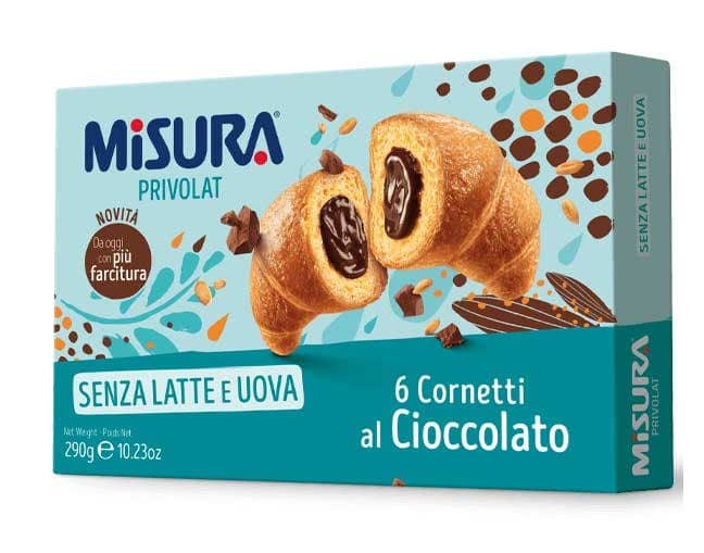 Misura cornetti privolat cioccolato senza latte e senza uova 290 g