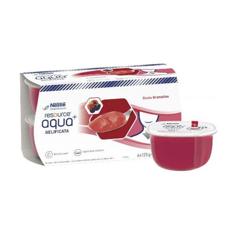 Resource Aqua+ Granatina Bevanda Gelificata Senza Zucchero 4x125 ml
