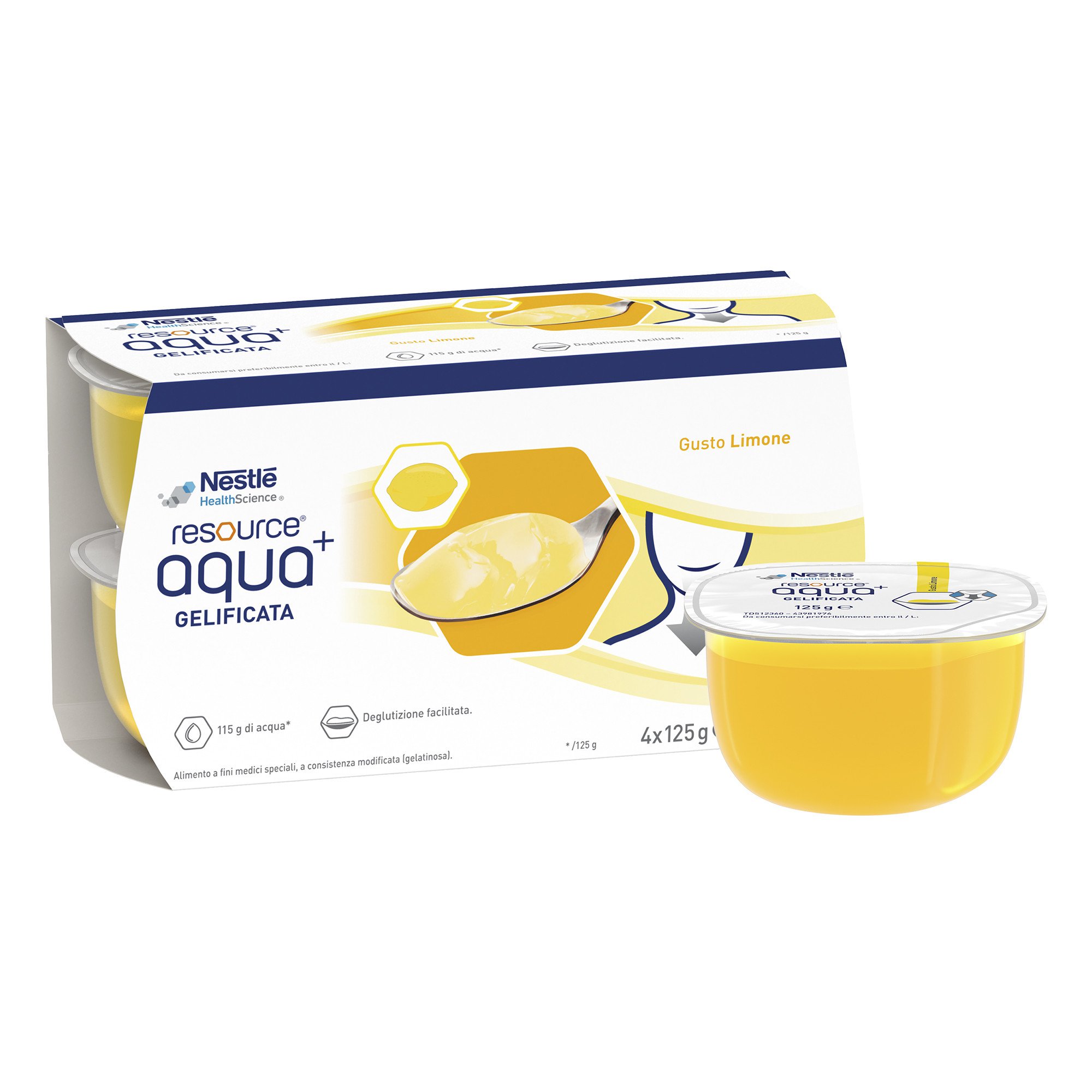 Resource Aqua+ Limone Bevanda Gelificata 4x125 ml