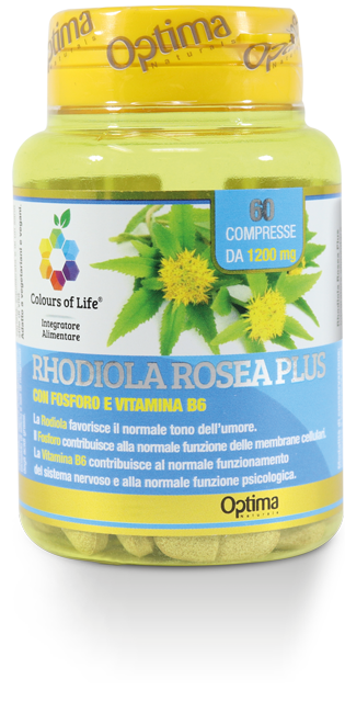 Optima Naturals Colours of Life Rhodiola Rosea Plus Integratore Tono dell’Umore 60 Compresse
