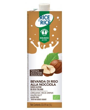 Rice&Rice Bevanda di Riso alla Nocciola Biologica Senza Glutine 1 L