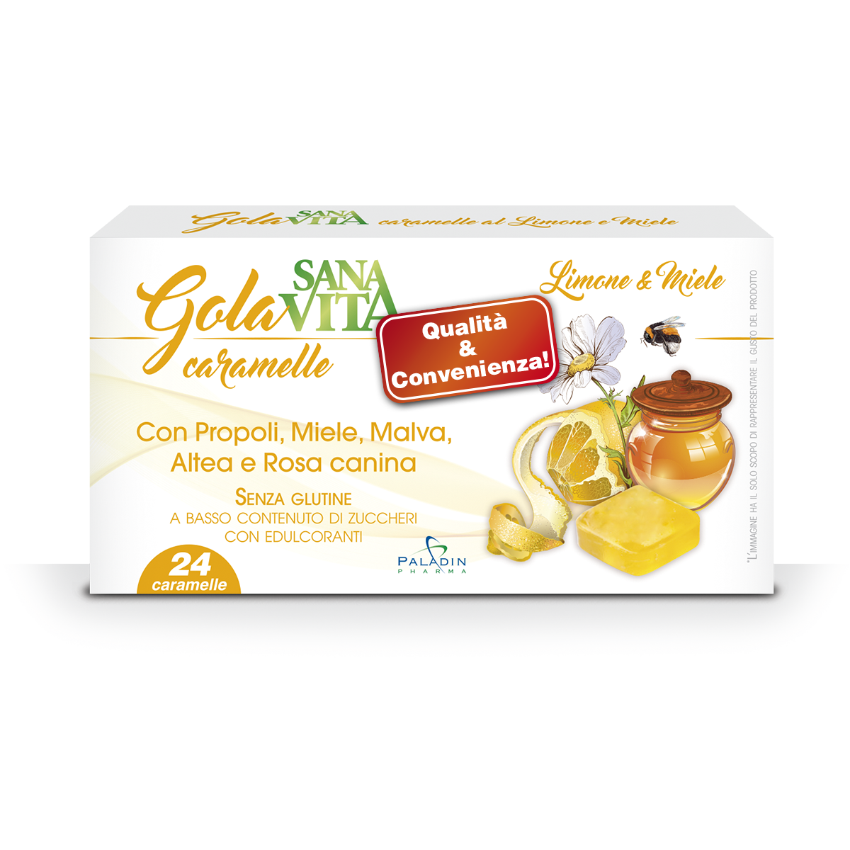 Sanavita Gola - 24 caramelle al gusto Limone e Miele