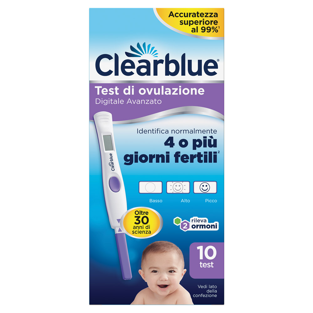 Test Di Ovulazione Clearblue Digitale Avanzato Aumenta Le Tue Probabilità Di Rimanere Incinta 1 Portastick Digitale E 10 Sticks