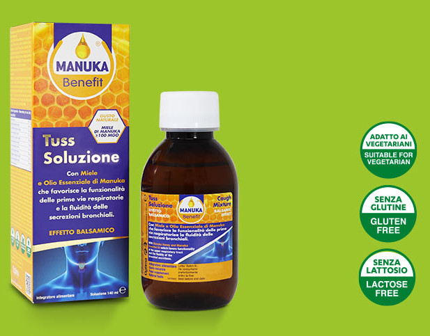 Optima Manuka Benefit Tuss Soluzione Integratore Benessere Vie Respiratorie 140 ml