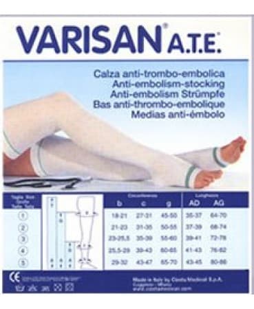 VARISAN ATE 18MMHG CALZA AUTOREGGENTE AG P I NORMALE BIANCO M