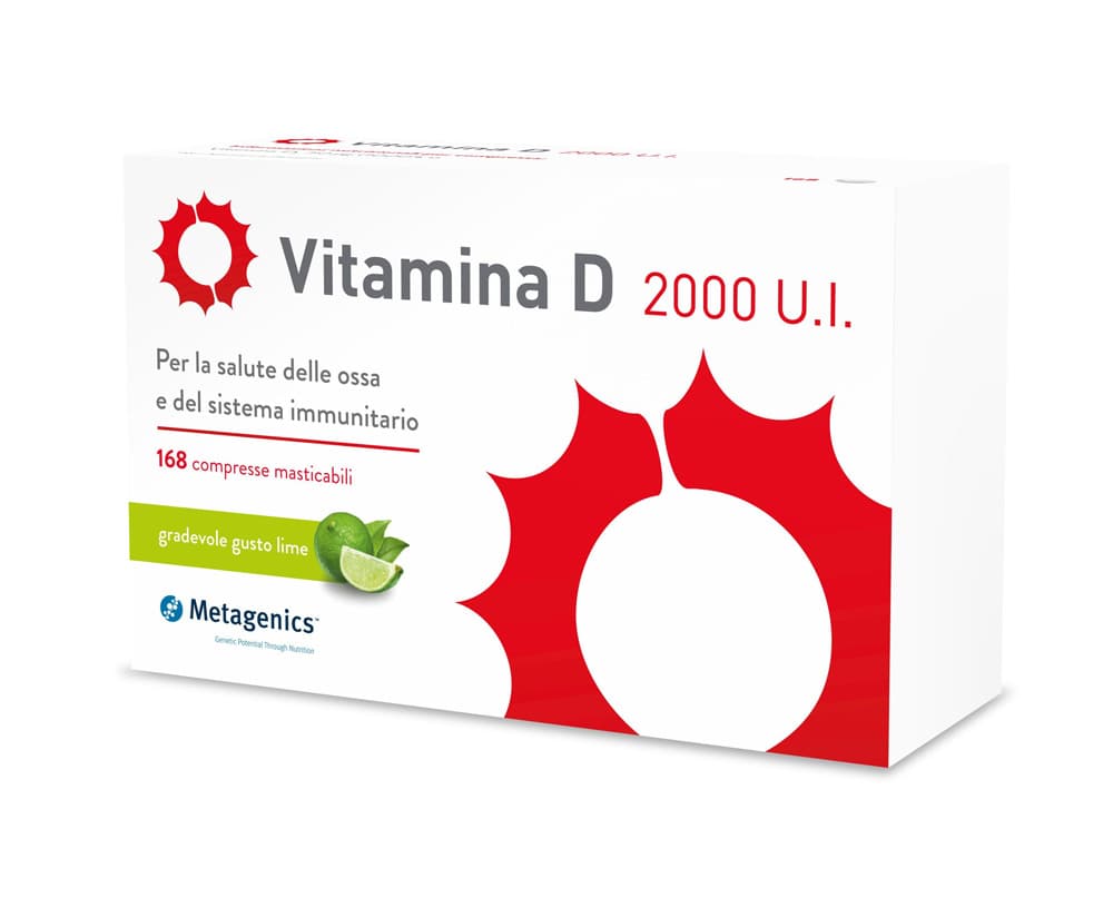 Vitamina D 2000 U.I. Integratore Sistema Immunitario E Ossa 168 Compresse Masticabili