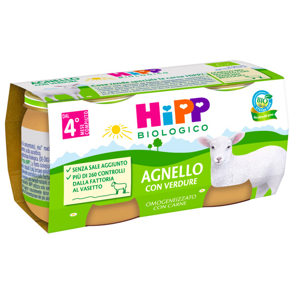 Hipp Biologico Omogeneizzato Agnello e Verdure 2x80g